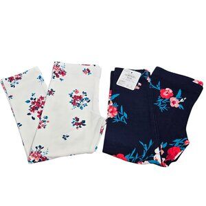 NWT | The Children's Place Toddler Girls Navy & White Floral Leggings 2-Pack | 2